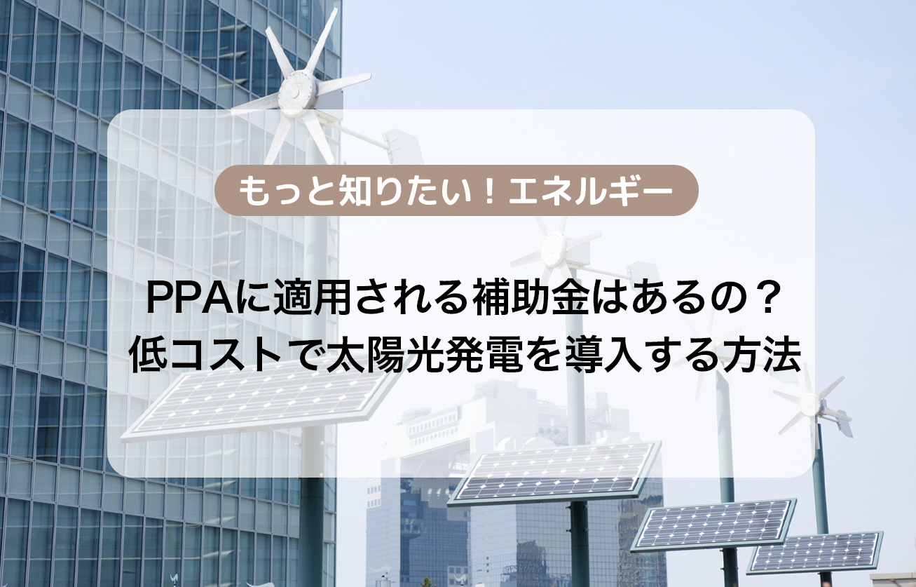 PPAに適用される補助金はあるの？低コストで太陽光発電を導入する方法